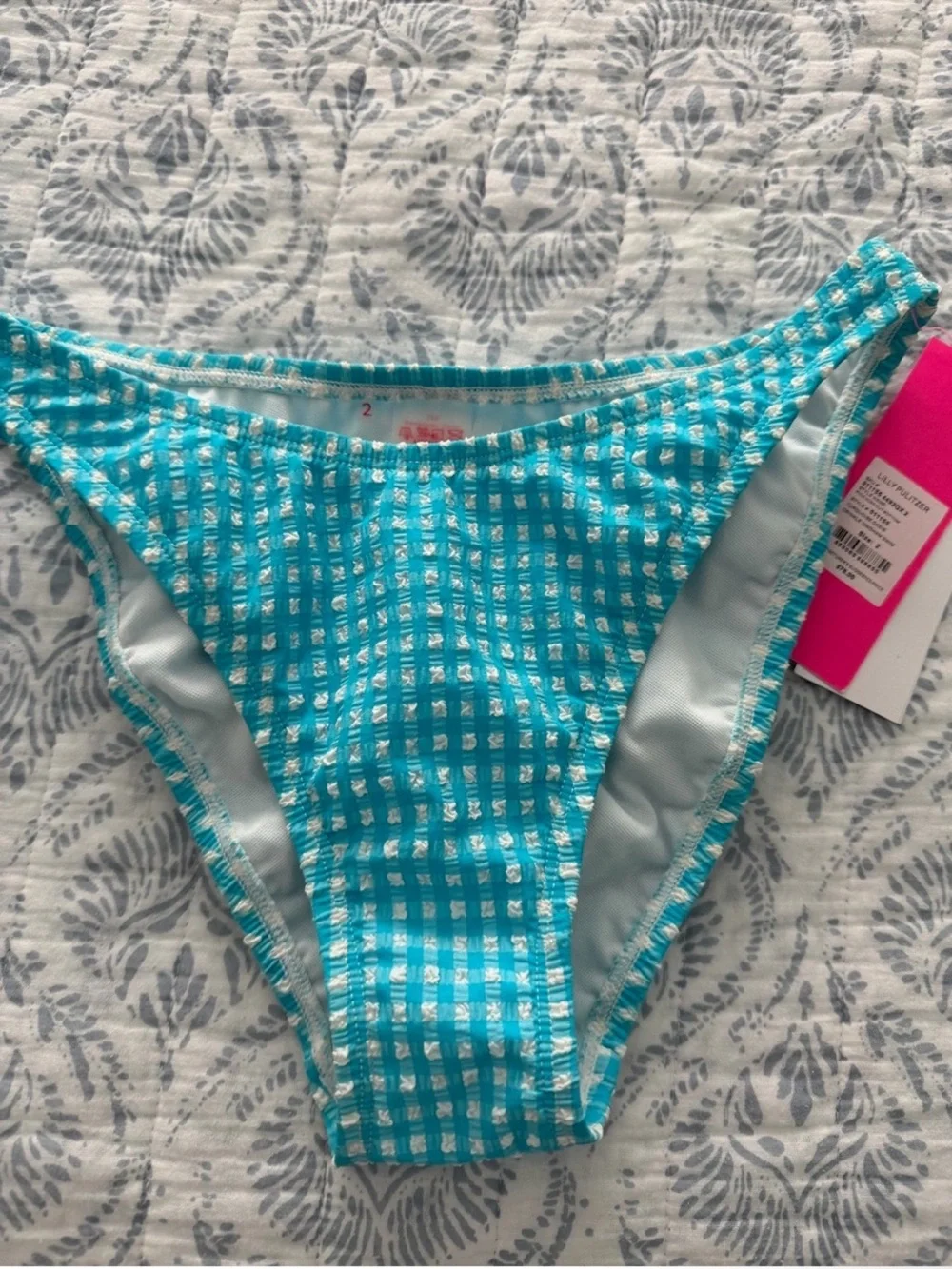 Lilly Pulitzer Turquoise Check Bikini Bottom